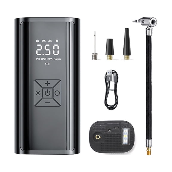Tire Inflator Portable A-ir Compressor, 150PSI A-ir Pump For Car Tires,Tire Pump With 6000mAh Battery & LED Suitable For Cars, Bikes, Balls, Motorcycles