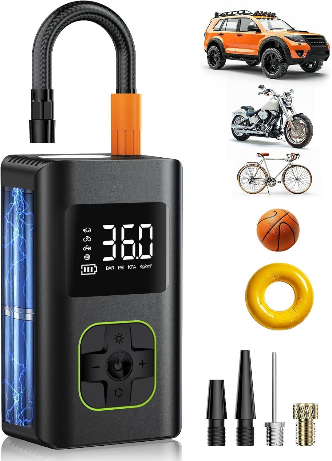 TOKANI Portable Cordless Air Compressor - 8000mAh Tire Inflator With Digital Gauge For Cars, Bikes & More - View #11