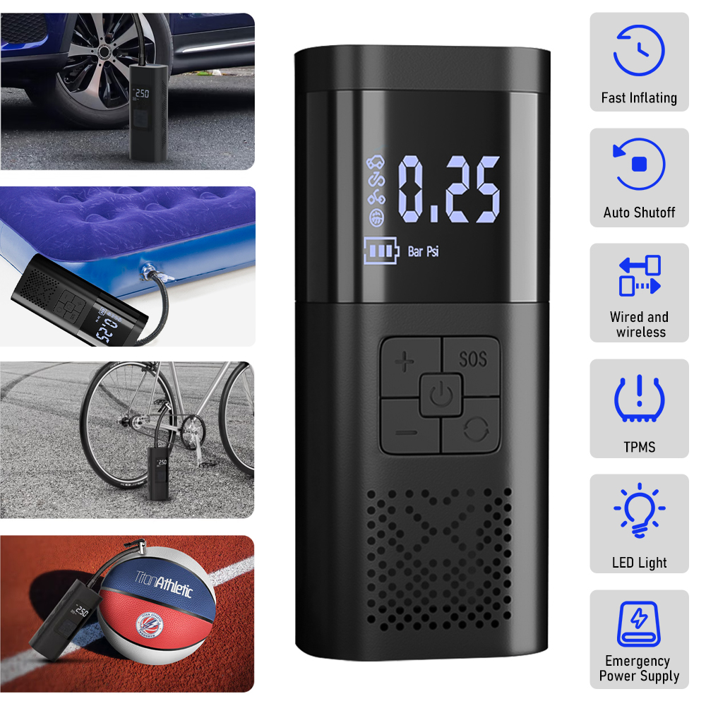 12V 150Psi Car Air Compressor Wireless Inflator Pump With LE - TikTok