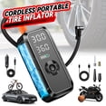 thumbnail image 1 of Cordless Portable Tire Inflator, 150 Psi Digital Pressure Gauge, 4500mAh Long Range Battery, Air Compressor for Car Tires with Automatic Shutoff, Emergency LED Light, Compact Automotive Pump, 1 of 9