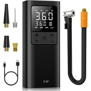 ALDF Tire Inflator Portable Air Compressor - 150PSI & 10000mAh Cordless Air Pump with Digital Tire Pressure Gauge, Accurate Dual LCD Display & LED Light, Portable Air Pump for Car/Motorcycle/E-Bike