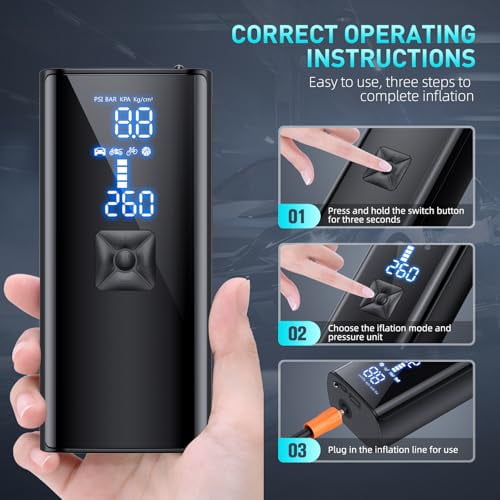 Hiboy 2 In 1 Tire Inflator Portable Air With Cordless Vacuuming Function 2x Faster Inflation 150psi Cordless Air Pump 10kpa Powerful Vacuuming Function 5000m - View #3