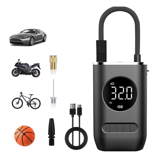 Tire Inflator Portable Air Compressor,150PSI Cordless Air Pump for Car Tires with 4000mAh Battery Dual Power Electric Tire Pump, Motorcycle Ball Bike Tire Pump, Car Accessories