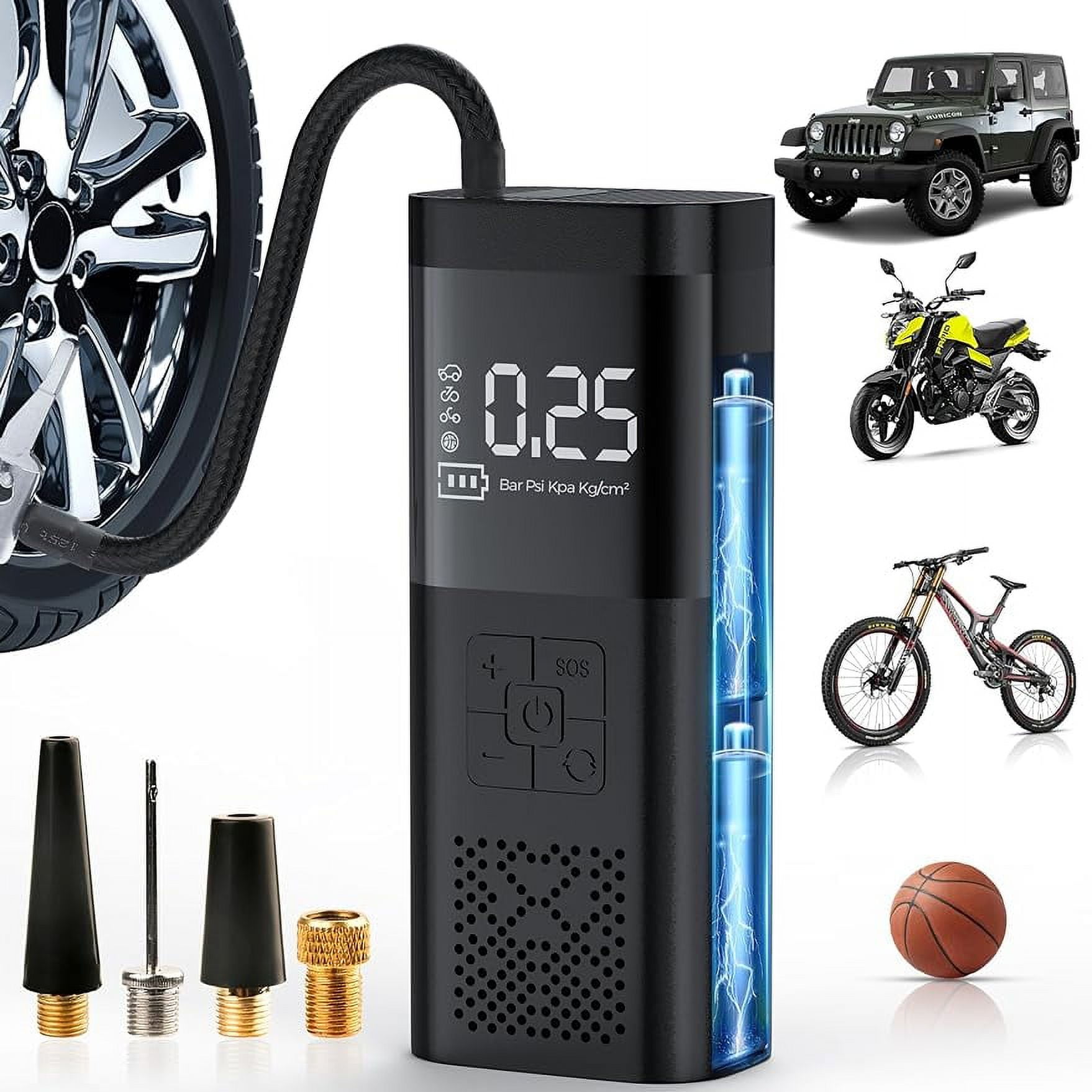 Deli Cordless Tire Inflator - Portable Air Compressor 150PSI With LED Screen