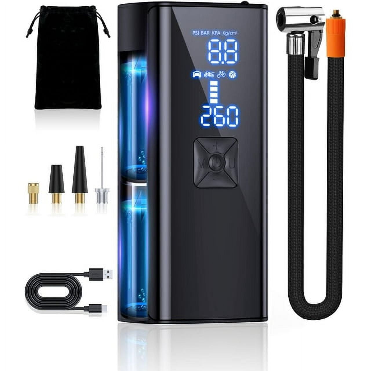 Helteko portable air compressor pump 12v digital tire inflator auto tire pump with emergency led lighting and long cable for car deals