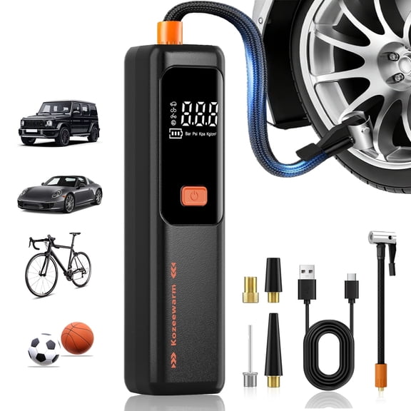 Tire Inflator Portable Air Compressor,Cordless Bike Pump, Air Pump for Auto, Motorcycle, Bicycle, Balls
