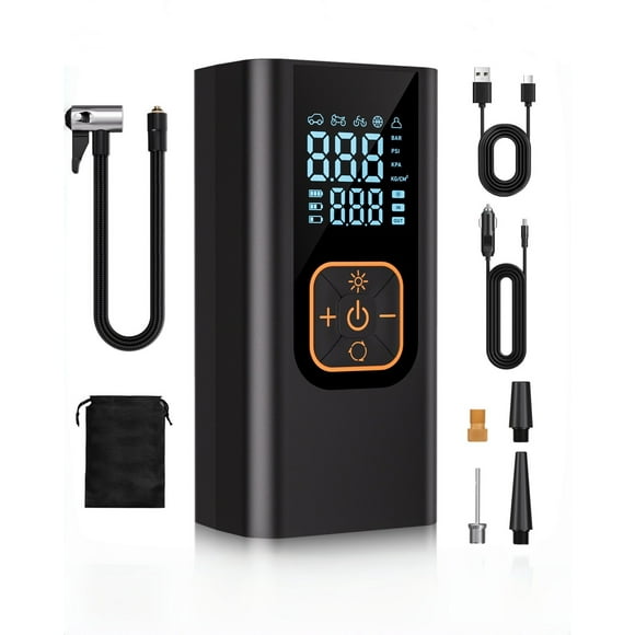 GIMFOOM 180PSI Portable Air Compressor, 6X Faster Air Pump for Car Tires , 12V Cordless Tire Inflator with LED Light, Portable Tire Pump for Car, Motorcycle, Bike, Balls