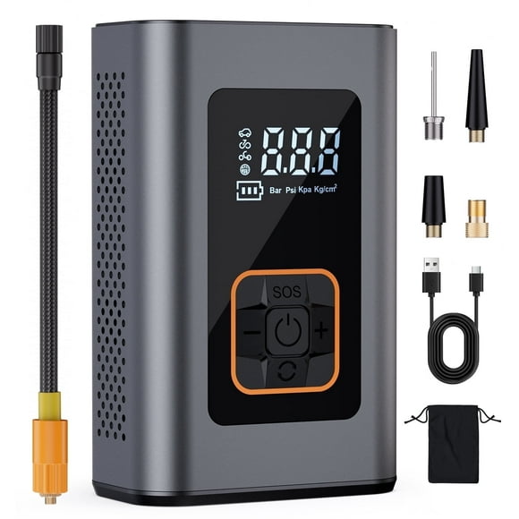 REHOTTOP Tire Inflator Portable Air Compressor, 180 PSI Cordless Tire Air Pump for Car Tires, Fast 6X Inflation, Emergency LCD Light, Auto Shutoff