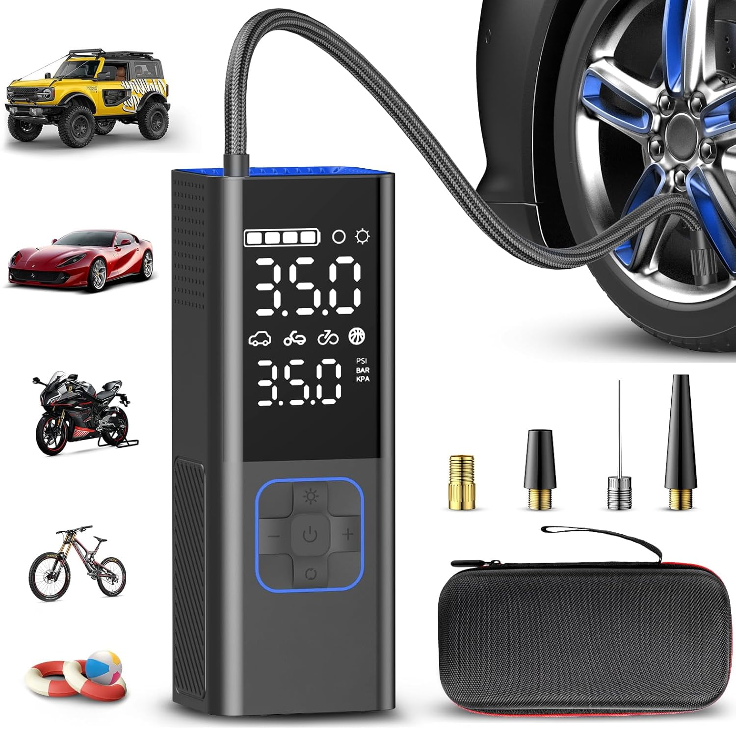 Tire Inflator Portable Air Compressor 20000mah