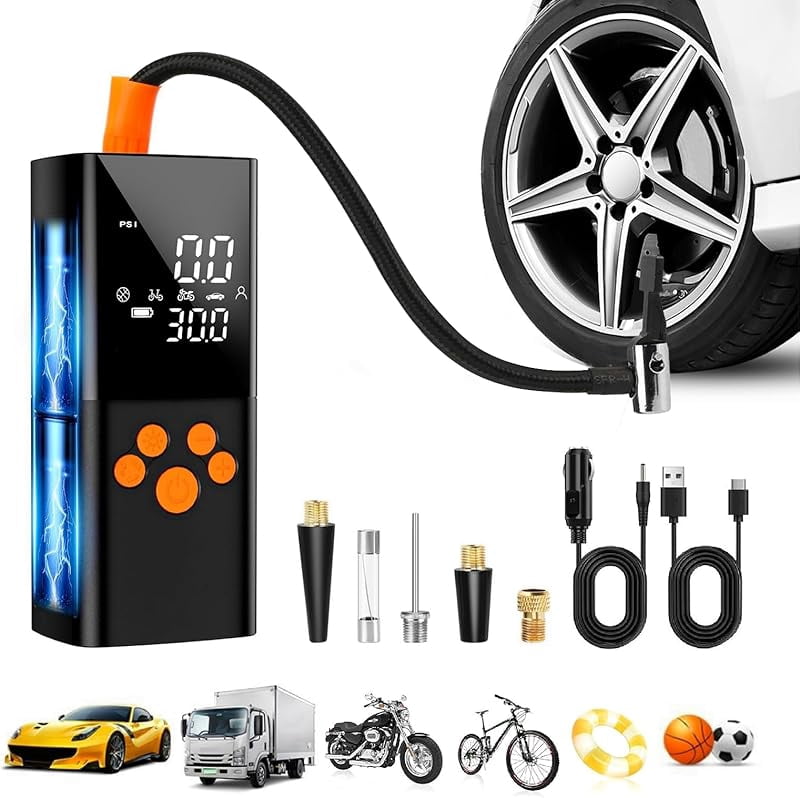 Tire Inflator Portable Air Compressor, 25000mAh 150 PSI Air Pump, 12V