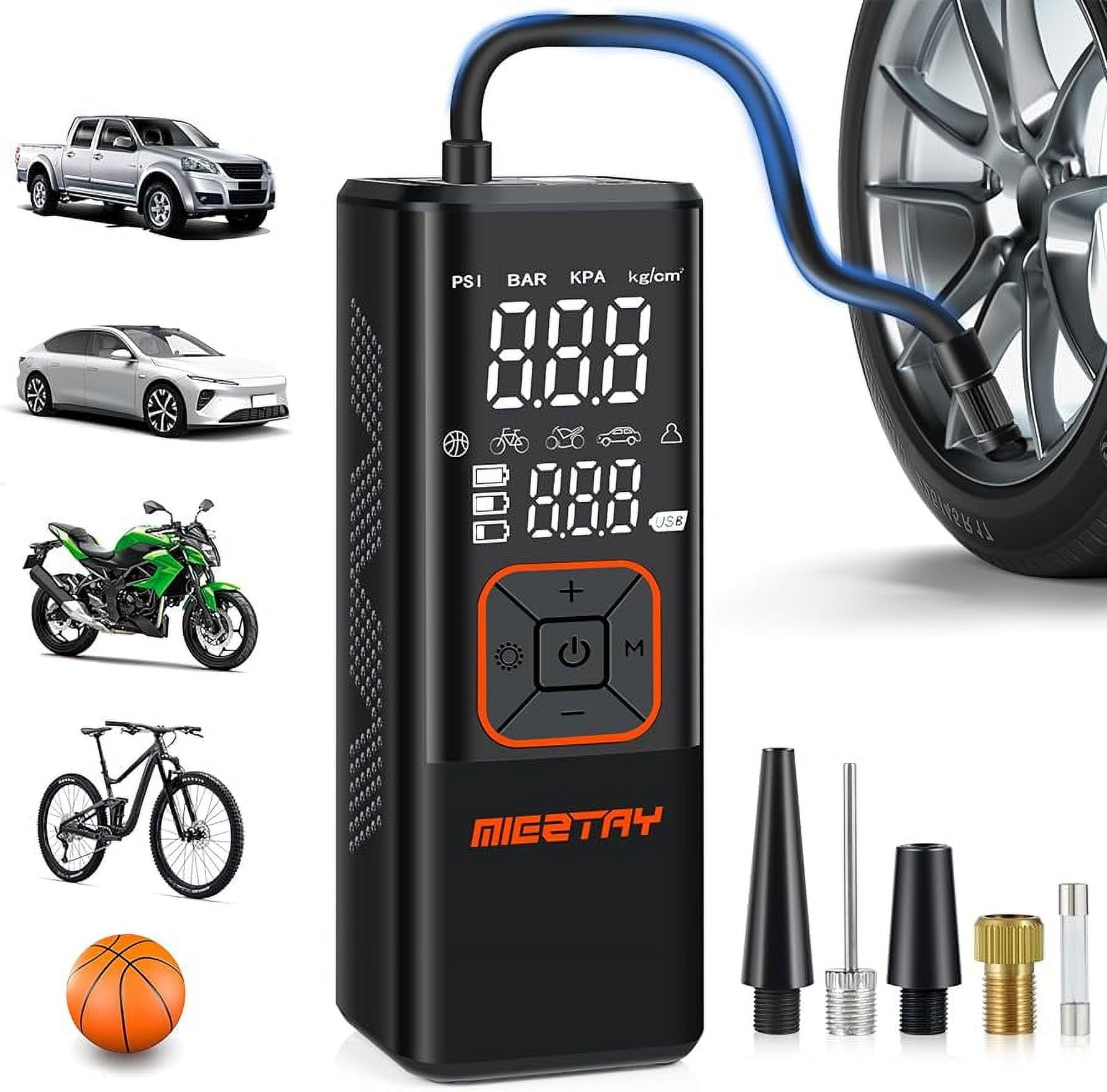 FLYKID Portable Tire Inflator – 150PSI, 20,000mAh Battery, 5X Faster, With Digital Gauge & Auto Stop
