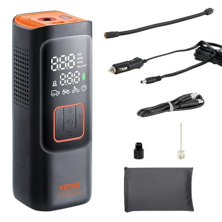 Tire Inflator Portable Air Compressor, 2X Faster Inflation, 160PSI Cordless Smart Air Pump with LCD Screen, 7800mAh Battery, AC/DC Adaptable, Automatic Shut-Off, for Cars, E-Bikes, Motorcycles, Balls