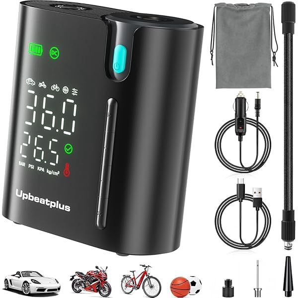 Tire Inflator Portable Air Compressor, 3X Fast Cordless Tire Inflator ...