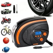 WINDEK Tire Inflator Portable Air Compressor 12V DC, 120PSI, LED Light, Digital Pressure Gauge, Auto Shutoff, Electric Air Pump for Car Tires, Bike, Motorcycle, Sports Balls