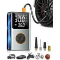 thumbnail image 1 of Tire Inflator Portable Air Compressor, Bike Pump, 150PSI Air Pump for Car Tires with LCD Dual Screen and Digital Tire Pressure Gauge, Air Compressor for Bicycle, Motorcycle, Compact Car, Ball, 1 of 4