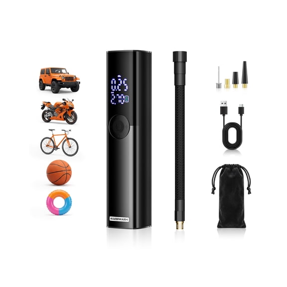 Tire Inflator Portable Air Compressor for Car Tires 150PSI Cordless Air Pump with Digital Pressure Gauge 4X Faster Inflation Auto Shutoff Handed Inflator for Car Motorcycle Bike Ball Inflatab