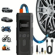 Tire Inflator Portable Air Compressor Cordless Mini Bike Pump with Digital Dual Values Display, 150 PSI Car Tires Air Pump for Auto, Motorcycles, Bikes, Balls