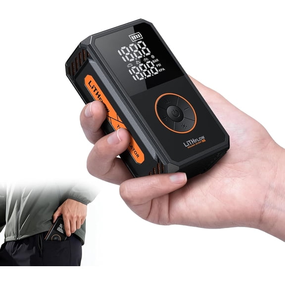 Tire Inflator Portable Air Compressor, Cordless Mini Bike Pump Kit with Large Display Screen, 1 Min Faster Inflation with LED light, 150PSI Portable Air Pump for Cars,Bike,Ball