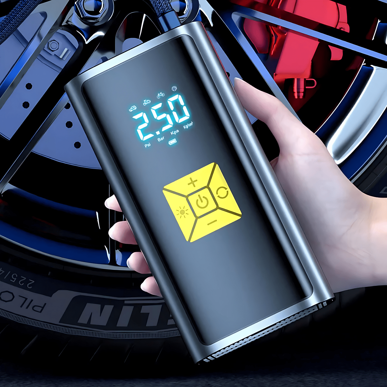 Sunwhale Portable Smart Tire Inflator, Cordless 6000mAh Backpack Digital Air Pump,for Electric Bike & Motorcycle Pump For Tires And Balls LED Light - View #10