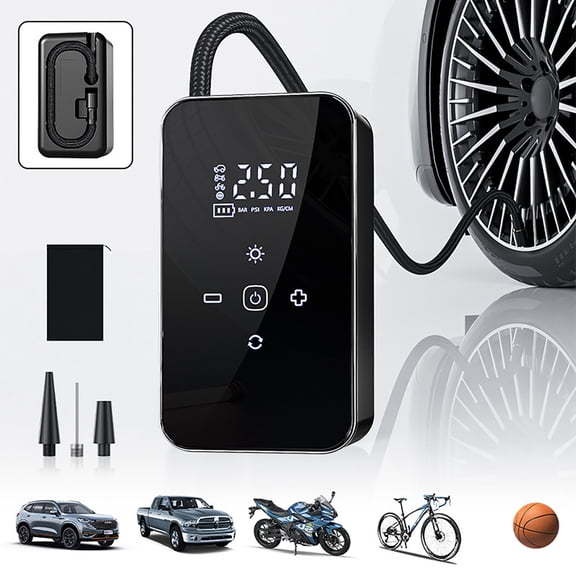 Tire Inflator Portable Air Compressor, Faster Portable Tire Inflator for Car, Accurate Tire Pressure Gauge,Air Pump for Car Tires, Electric Bike, Soccer Ball, Exercise Ball