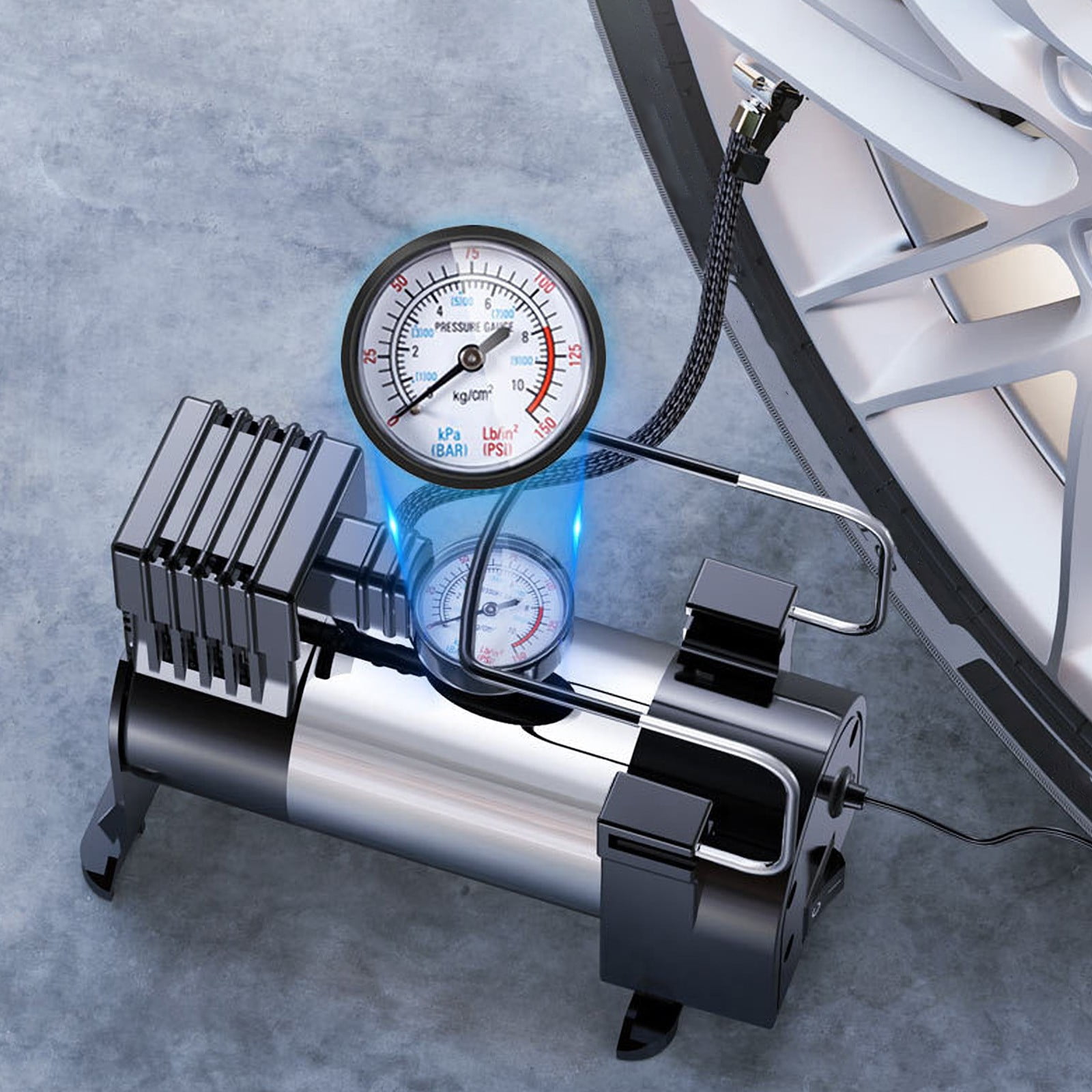 LYUMO Portable Cylinder 150 PSI Air Compressor 12V Car Auto Pump Tire Inflator LYUMO Portable Cylinder 150 PSI Air Compressor 12V Car Auto Pump Tire Inflator