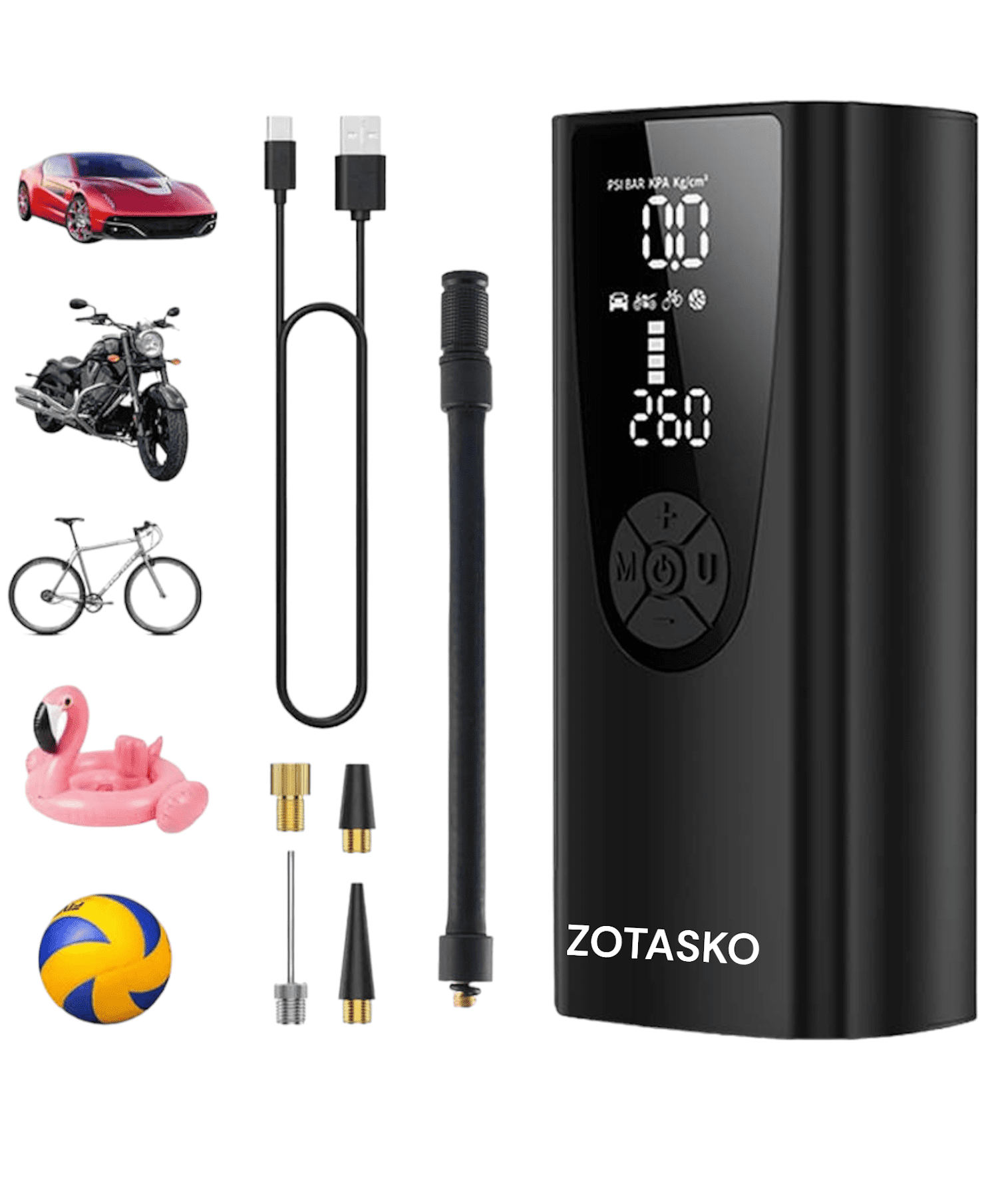 Tire Inflator Portable Air Compressor-Upgrade 20000 mAh Air Pump for Car -150 PSI Electric Tire Inflation-Cordless Tire Pump with Pressure Gauge Emergency Light for Motor, Bike, Ball