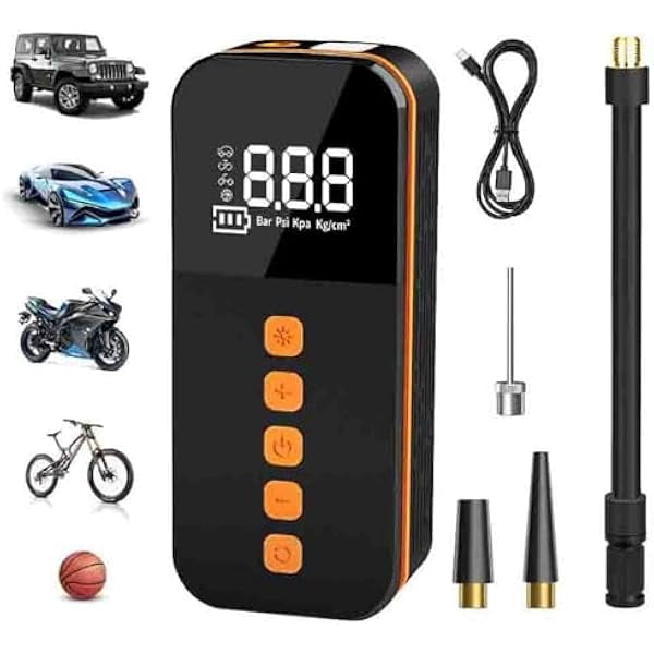 WELMOTIVE Portable Car Tire Inflator - Fast Auto Pump With Digital Display, 6000mAh Battery - View #2
