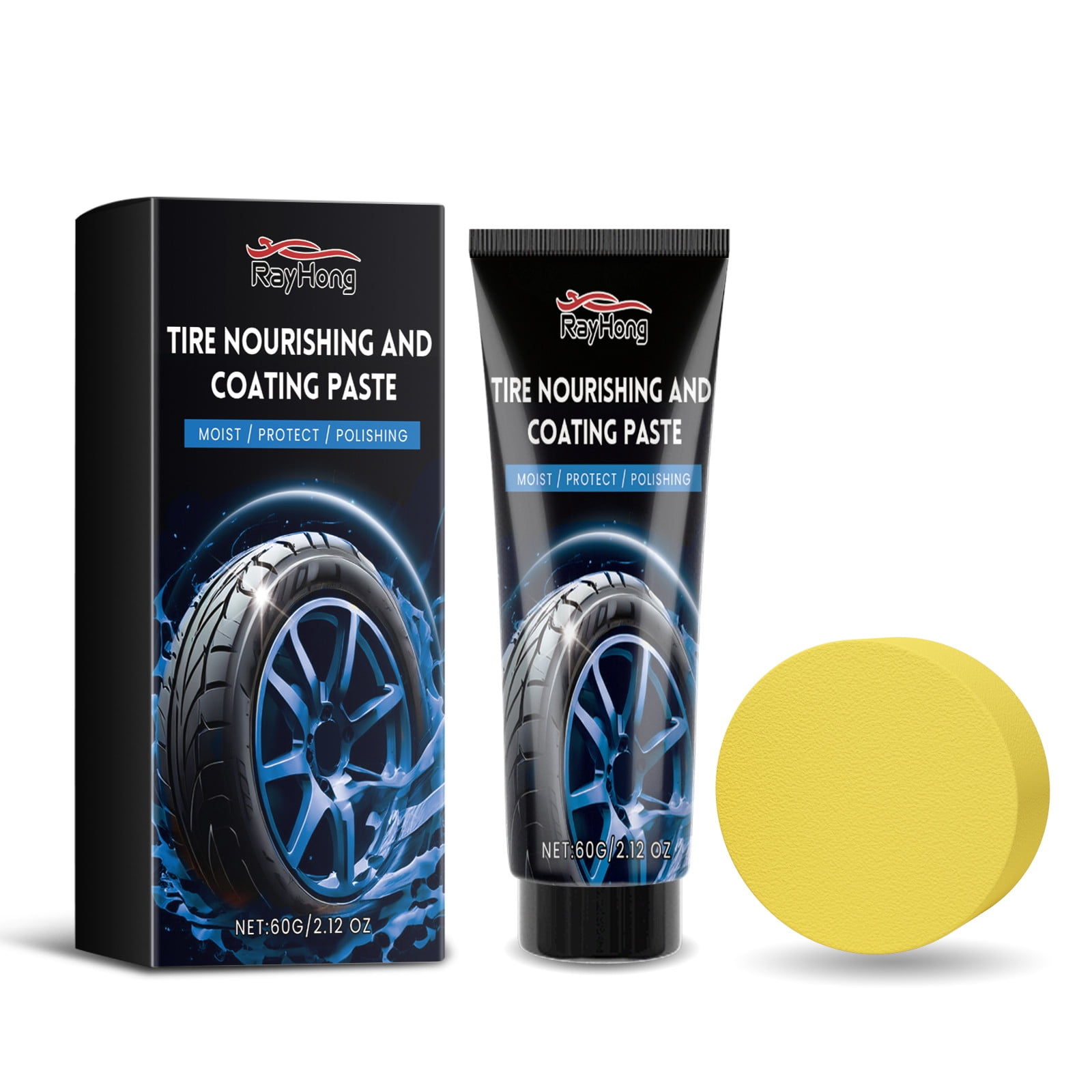 Tire Maintenance and Coating Paste New Car Tires Are Shiny