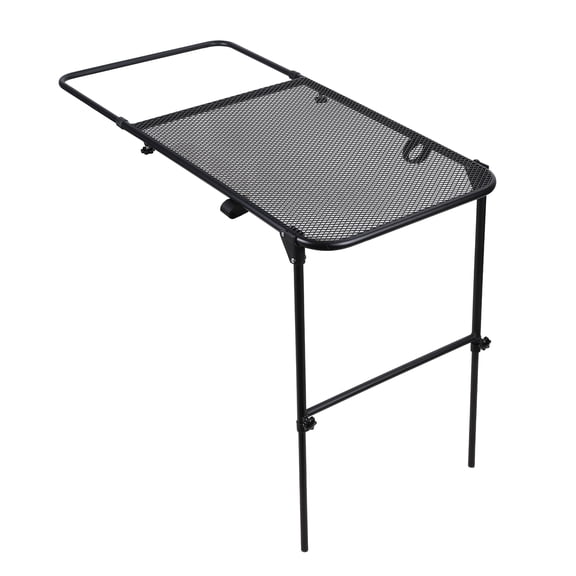 Tire Mount Camping Desk, Adjustable Height Steel Folding Desk for Tailgate Parties Picnic Outdoor Cooking, No Tool Required Installation Table Fits Car SUV Tire