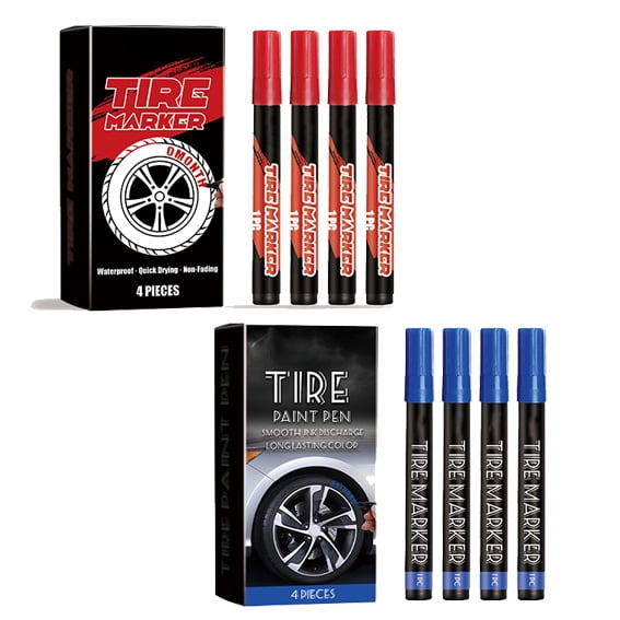 Tire Paint Marker for Car Tire Lettering, 8 Pack Paint Pens for Car Tires Lettering, Premium Professional Oil Based Ink, Waterproof Quick Drying Non-Fading Permanent Markers
