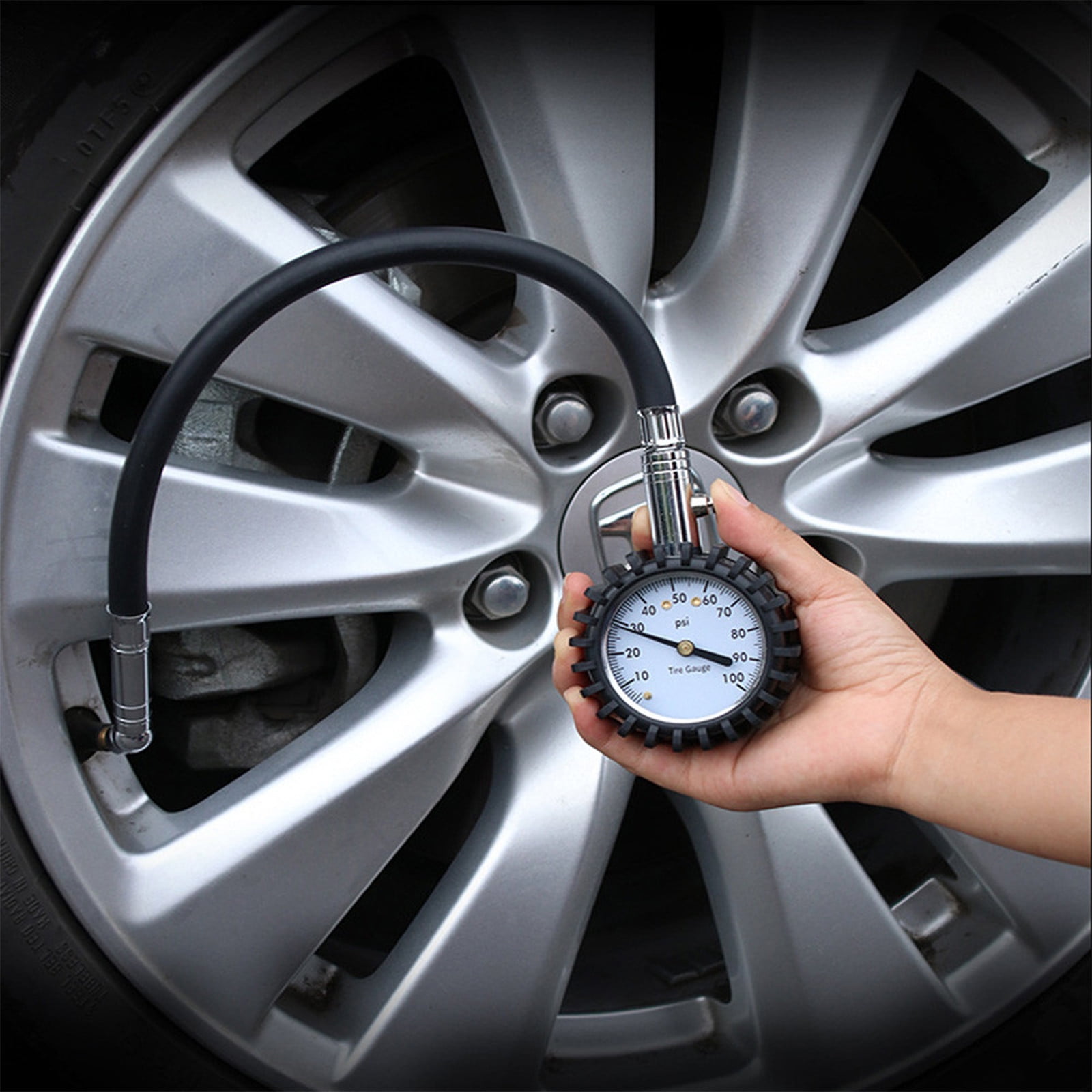 Tire Pressure Gauge (0100 PSI) Heavy Duty With Large 2.7 Inch Easy To Read Dial, Low High