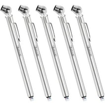 Tire Pressure Gauge 5 Pack, Stainless Steel Material Pencil 10-75 PSI, Silver