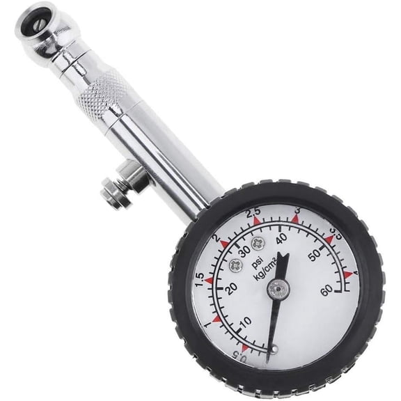 Tire Pressure Gauge 60Psi, Tire Pressure Gauge Monitoring 360 Degree Swivel Tire Gauge and Large Dial Tire Pressure Tester for Car SUV Motorcycle