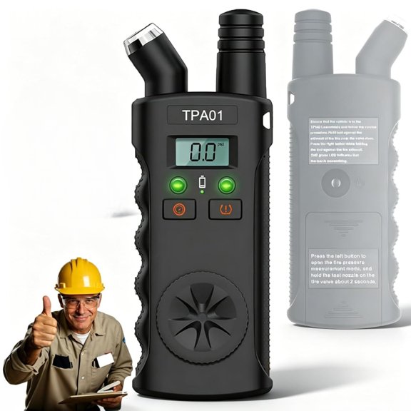 Tire Pressure Gauge Digital 0‑150psi 2 in 1 Digital Tyre Pressure Gauge TPMS Relearn Tool Auto Off Tire Pressure Sensor Monitor Tool TPMS Reset Sensor with 4 Settings with Range