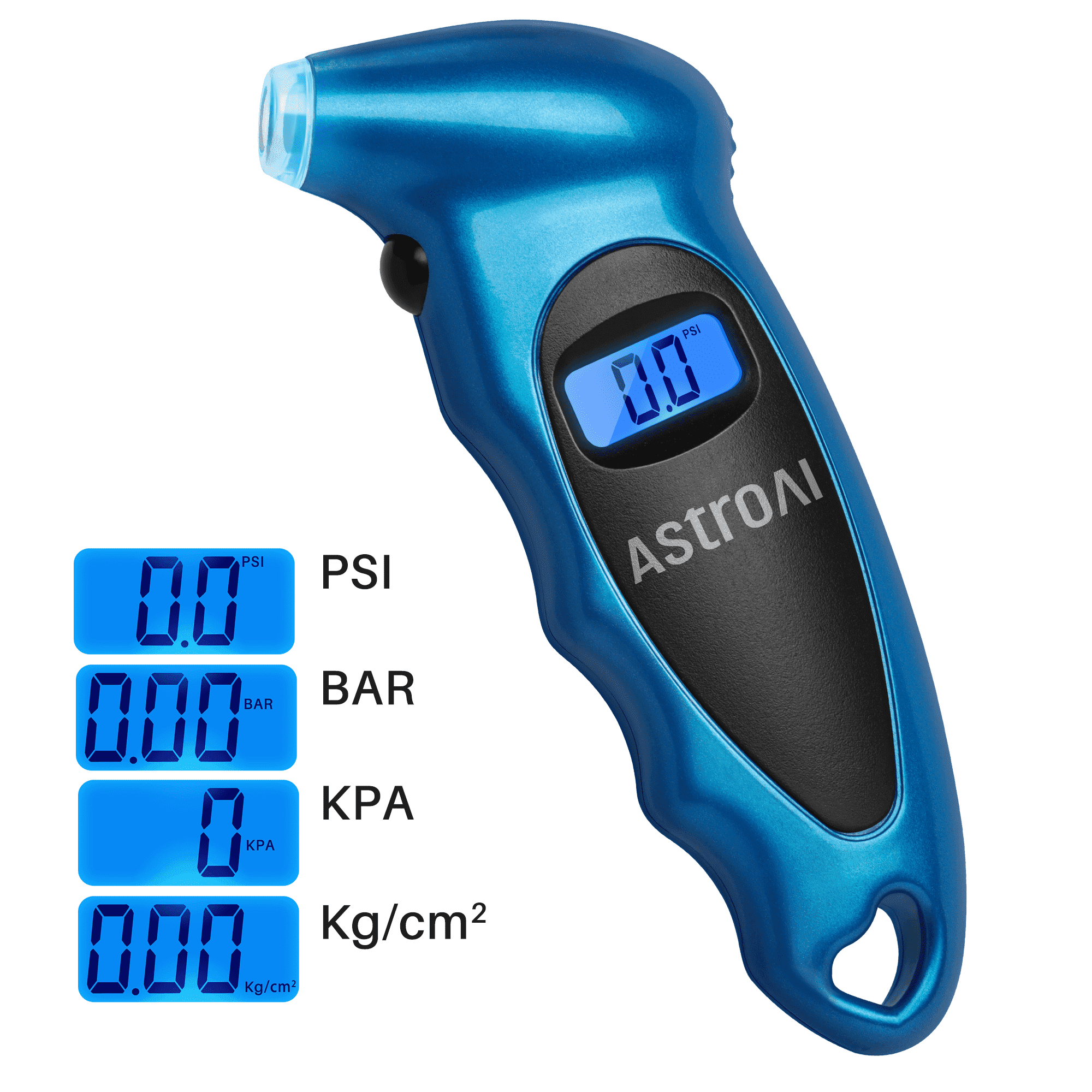 ASTROAI Tire Pressure Gauge, Handy Air Gauge, Digital Tester, Car Auto Gauge Tool, Blue, 0-150 Psi Battery Included