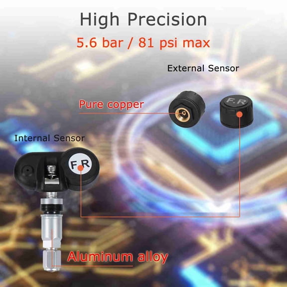 Tire Pressure Monitoring LCD Screen Auto Backlight Solar Powered Tire Pressure Monitoring System