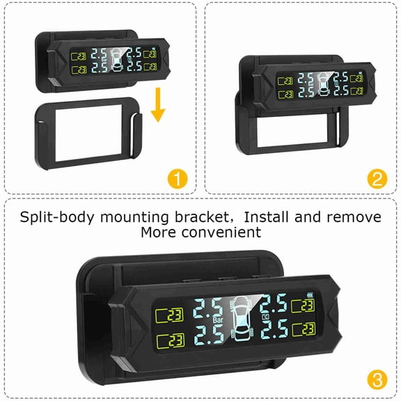 Tire Pressure Monitoring LCD Screen Auto Backlight Solar Powered Tire Pressure Monitoring System