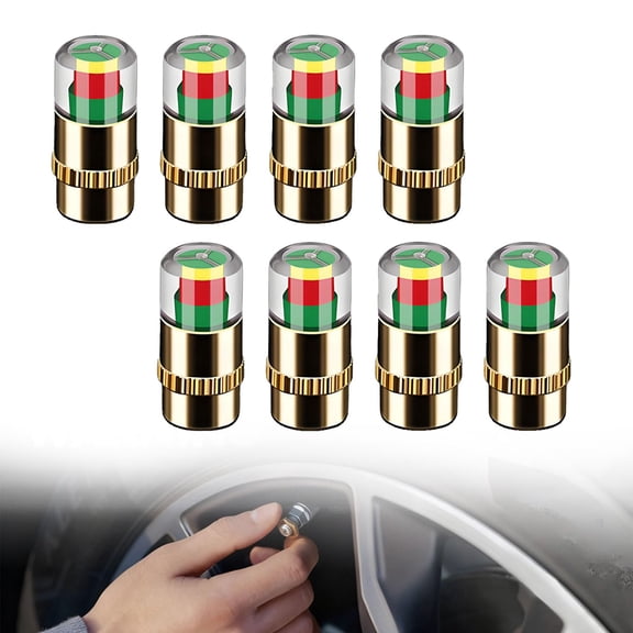 Tire Pressure Monitoring Valve, 2.4Bar 36PSI Tire Pressure Monitoring Caps Sensor Indicator, Tires Stem Valve Caps Car Tires Pressures Monitor for Most Cars - Easy to Read, 3 Color Eye Alert