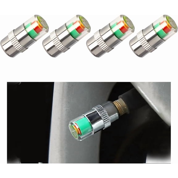 Tire Pressure Monitoring Valve,Car Tire Pressure Monitor Valve Stem Caps, 2.4Bar 36 PSI Tire Pressure Sensor Indicator Easy to Read 3 Color Eye Alert, Fit for Most Cars