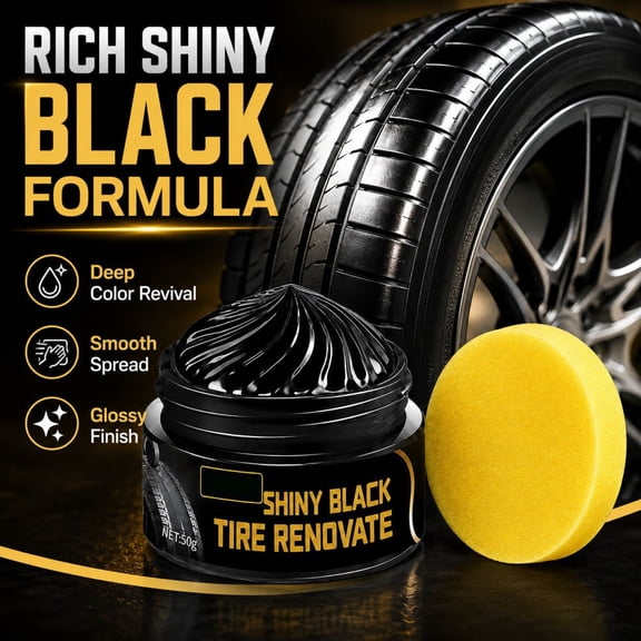 Tire Rejuvenator, Automotive Trim Restorer, Revives Dull Rubber Surfaces to Fresh Dark Finish, for Auto Enthusiasts Doing Regular Auto Exterior Care, Comes with High-Density