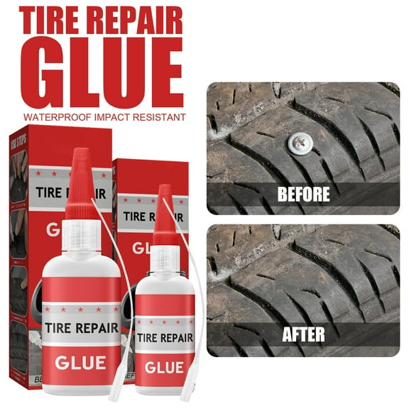 Tire Repair Glue Under $5! Yrmaups Tire Repair Glue, 50ml Rubber Adhesive for Tire Sidewall Crack and Scratch Repair, Waterproof and Temperature Resistant, Puncture Sealant for Car, SUV, Bicycle