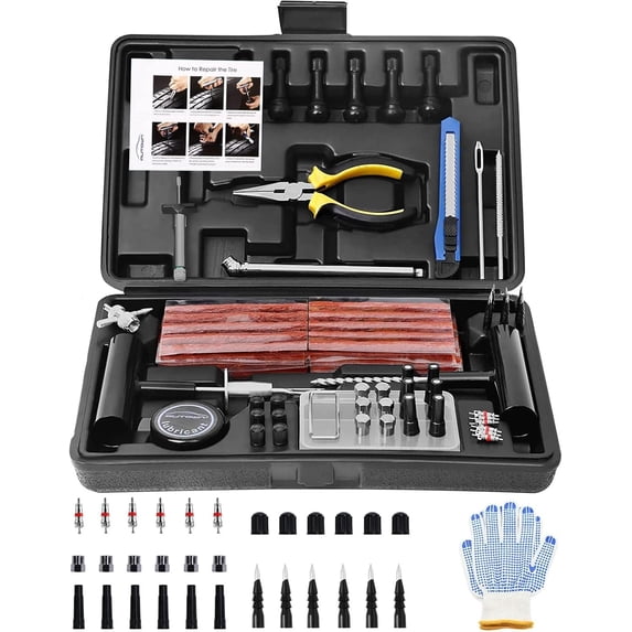 Tire Repair Kit, 102 Pcs Heavy Duty Plug Kit for Car, Universal Patch kit to Fix Punctures and Flats, tire Plugs Truck, RV, ATV, Tractor, Trailer