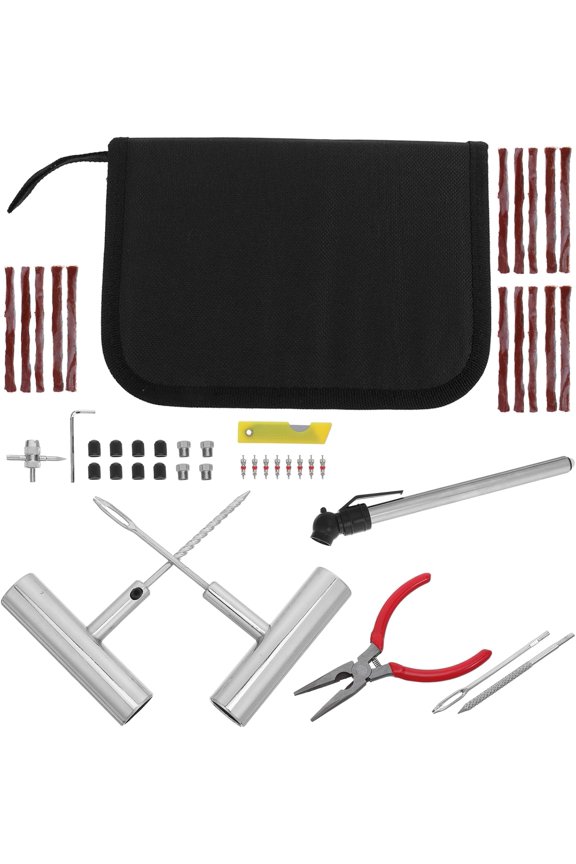 Tire Repair Kit 46Pcs Tubeless Tire Plug Tool Set, Portable Car Motorcycle Bicycle Flat Puncture Emergency Repair Kit for ATV Truck SUV