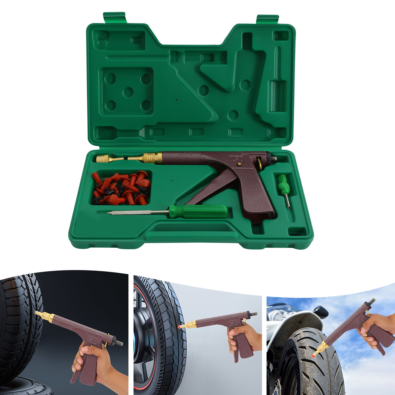 Tire Repair Kit, Multiple Bullets, Easy to Use, Portable Tubeless Tyre ...