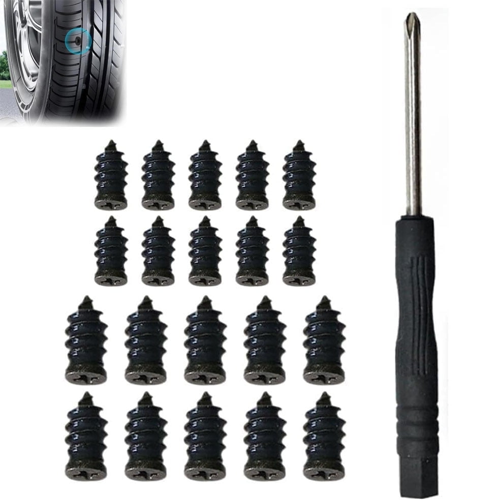 Tire Repair Nails Kit With 2 Sizes, Fast Screw-in Tire Plugs With