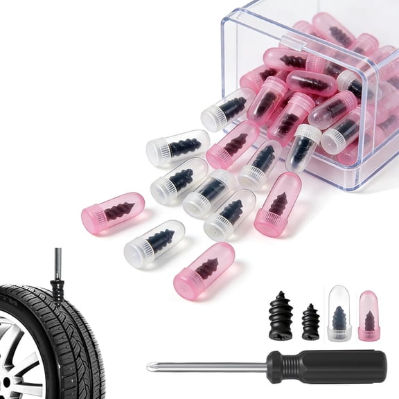 Tire Repair Rubber Nail Kit with 2 Sizes, 2026 New Fast Self-Service Tire Repair Tools, Emergency Tire Repair for Car Truck, Tire Repair Screws for Tubeless Tires