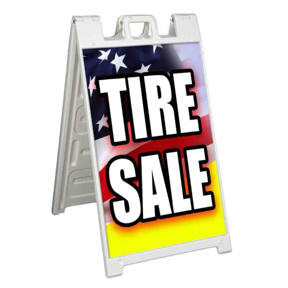 Tire Sale (24" X 36") Standard A-Frame Signicade, Includes Decal Applied To Stand