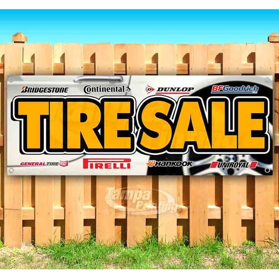 Tire Sale Logos 13 oz Vinyl Banner With Metal Grommets