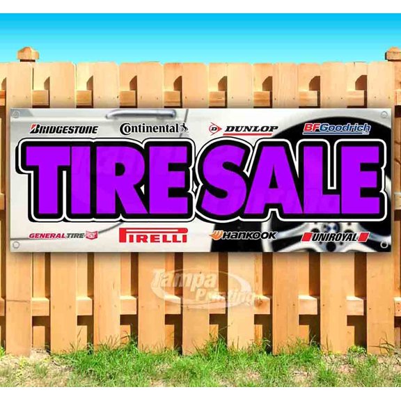 Tire Sale Logos 13 oz Vinyl Banner With Metal Grommets