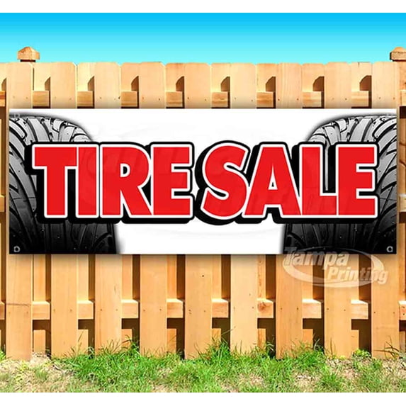 Tire Sale Tread 13 oz Vinyl Banner With Metal Grommets